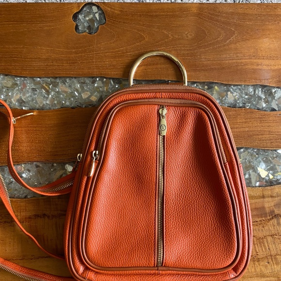 Valentina genuine Italian pebbled leather backpack/ shoulder purse - Picture 7 of 7